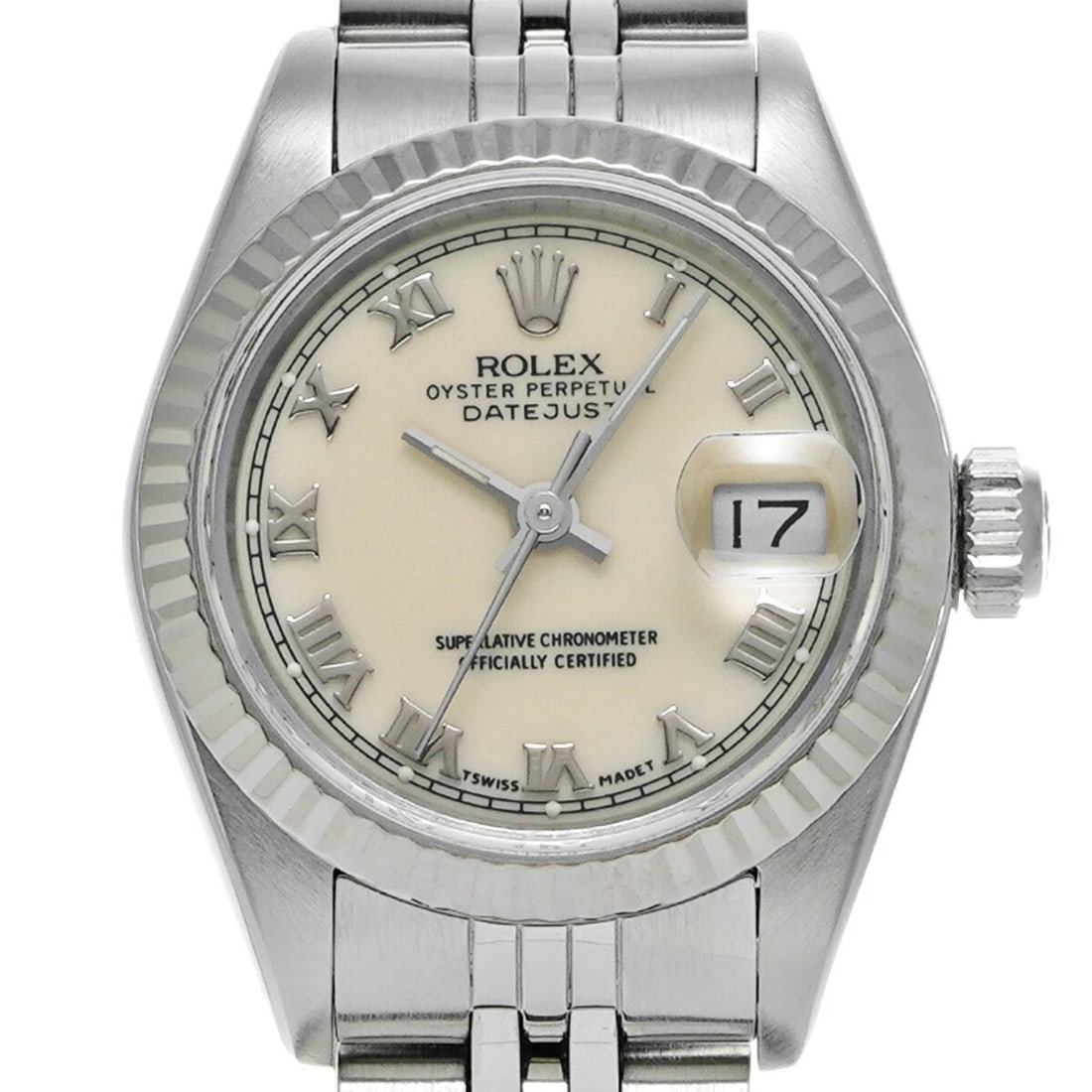 ROLEX DATEJUST WHITE WATCH - 4