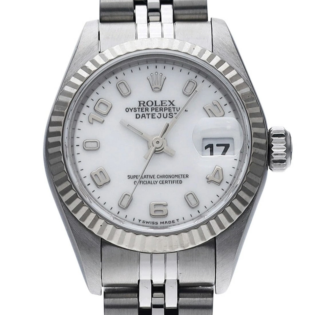 ROLEX DATEJUST WHITE WATCH - 4