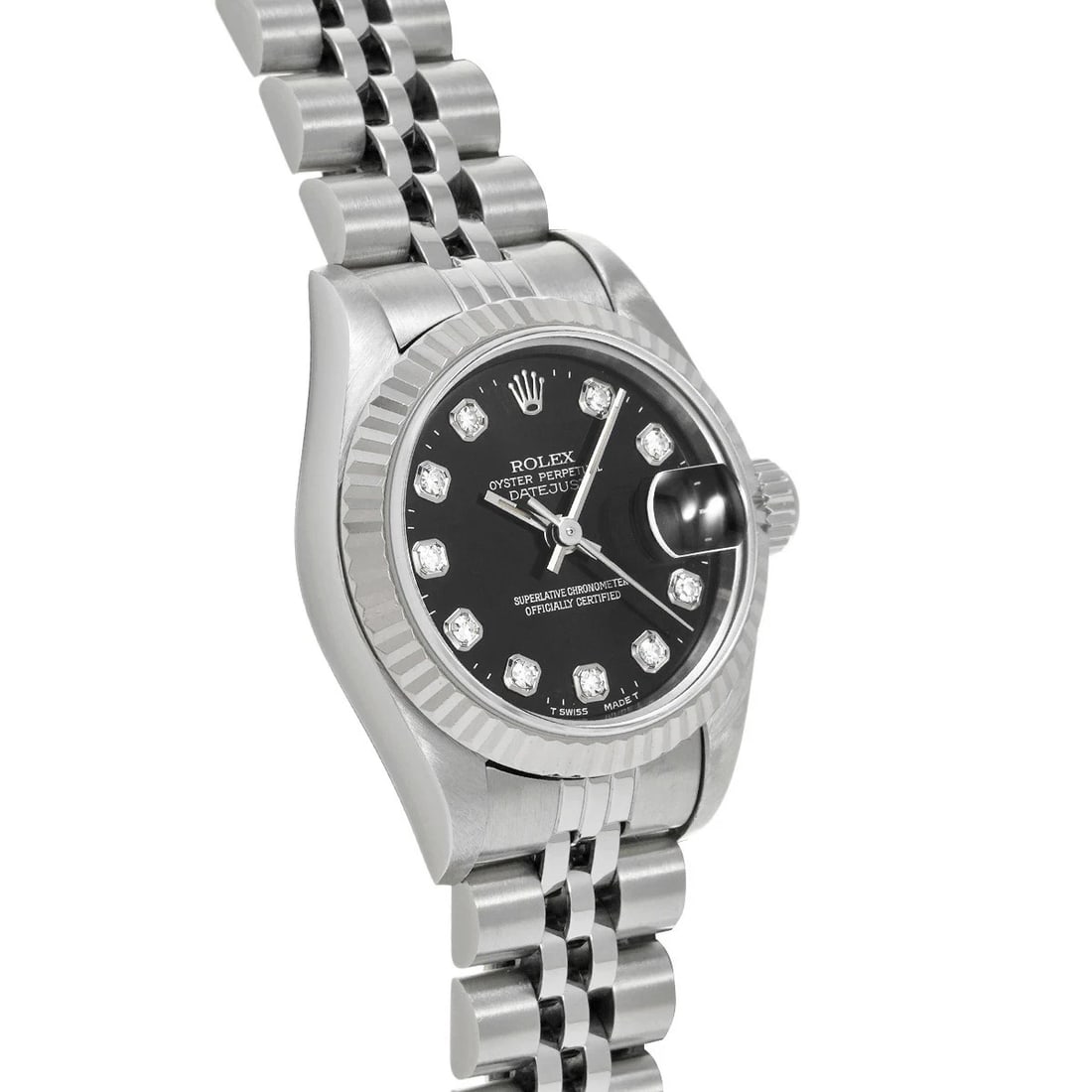 ROLEX DATEJUST BLACK WATCH - 3