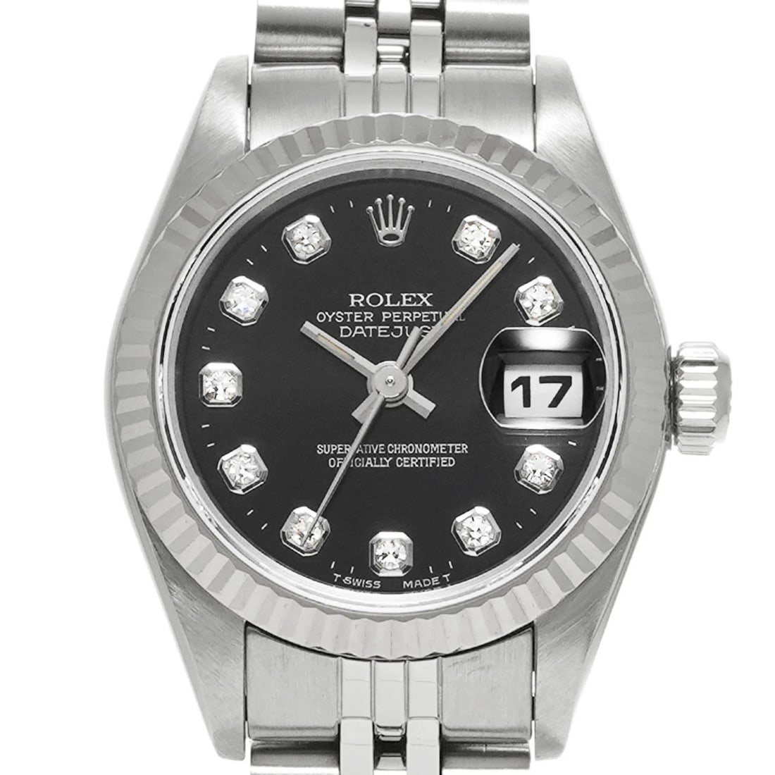 ROLEX DATEJUST BLACK WATCH - 4