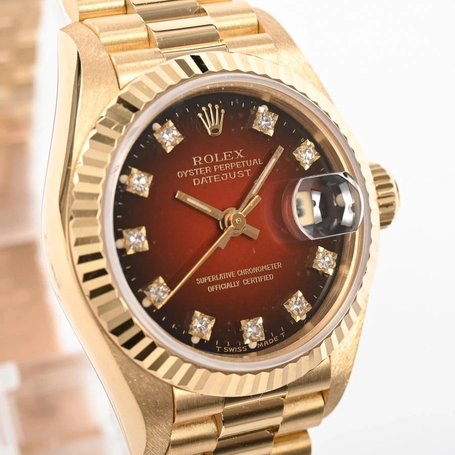 ROLEX DATEJUST RED WATCH - 2