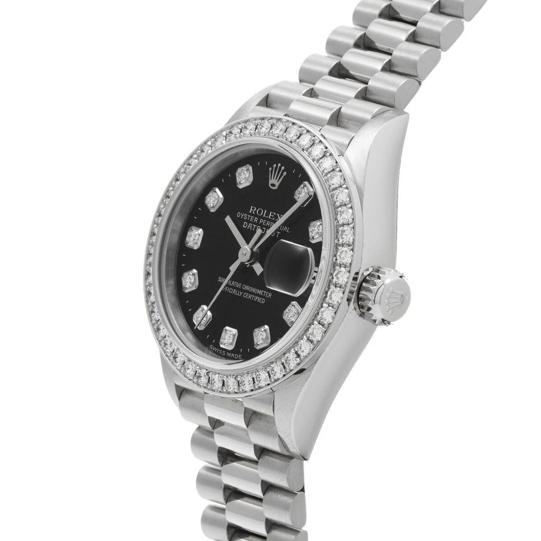 ROLEX DATEJUST BLACK WATCH - 2