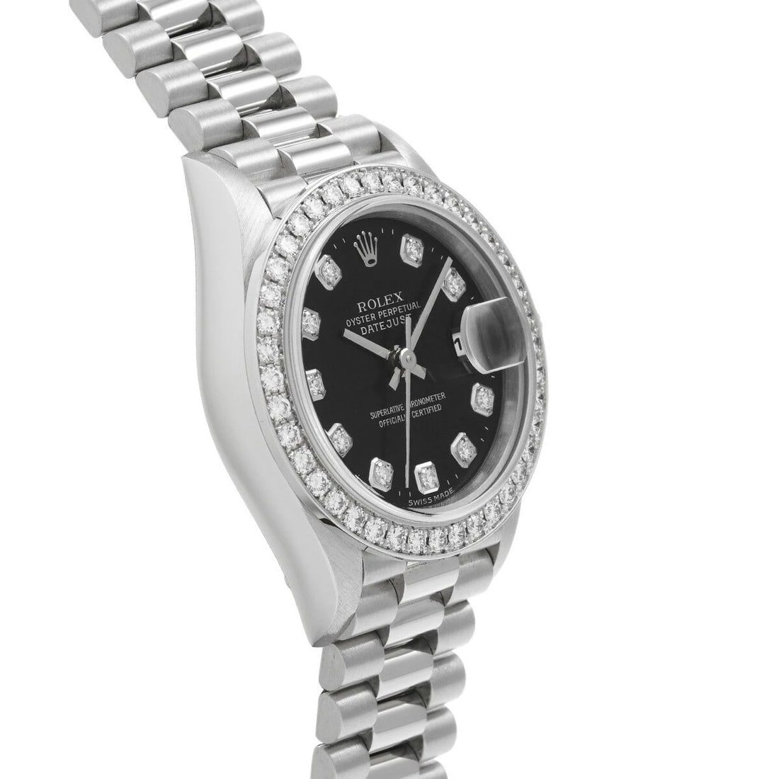 ROLEX DATEJUST BLACK WATCH - 3
