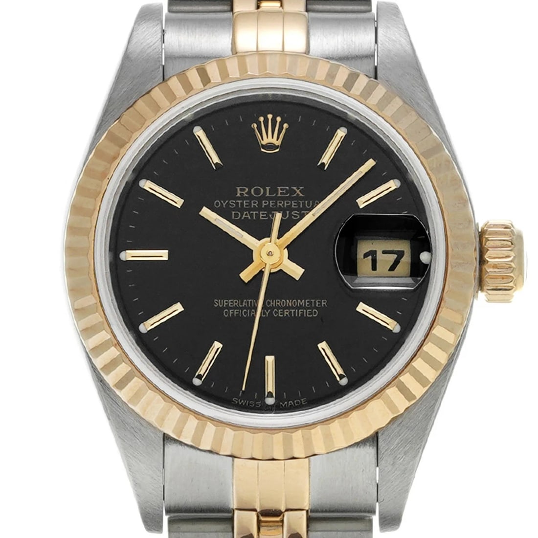 ROLEX DATEJUST BLACK WATCH - 4