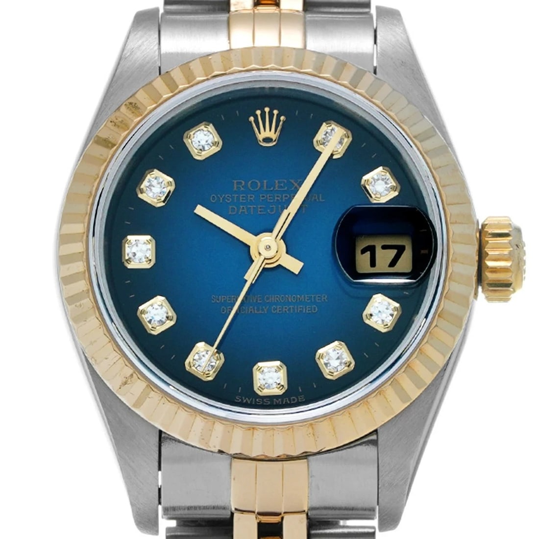 ROLEX DATEJUST BLUE WATCH - 4