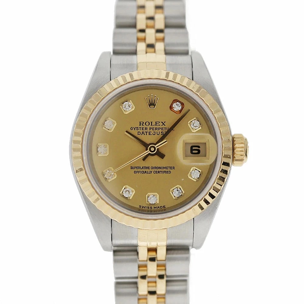 ROLEX DATEJUST GOLD WATCH: ROLEX Datejust Gold Watch Brand: ROLEX Type: N/A Material: Band Material Ss (Stainless Steel) X K18Yg (Yellow Gold), Case Material N/A Color: Band Color Gold Size: Band Size none, Case Size