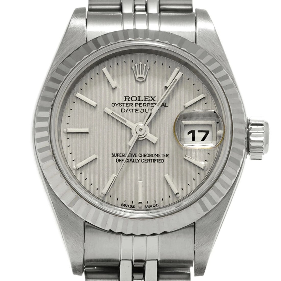 ROLEX DATEJUST SILVER WATCH - 4