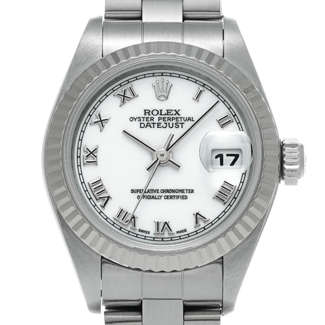 ROLEX DATEJUST WHITE WATCH - 4
