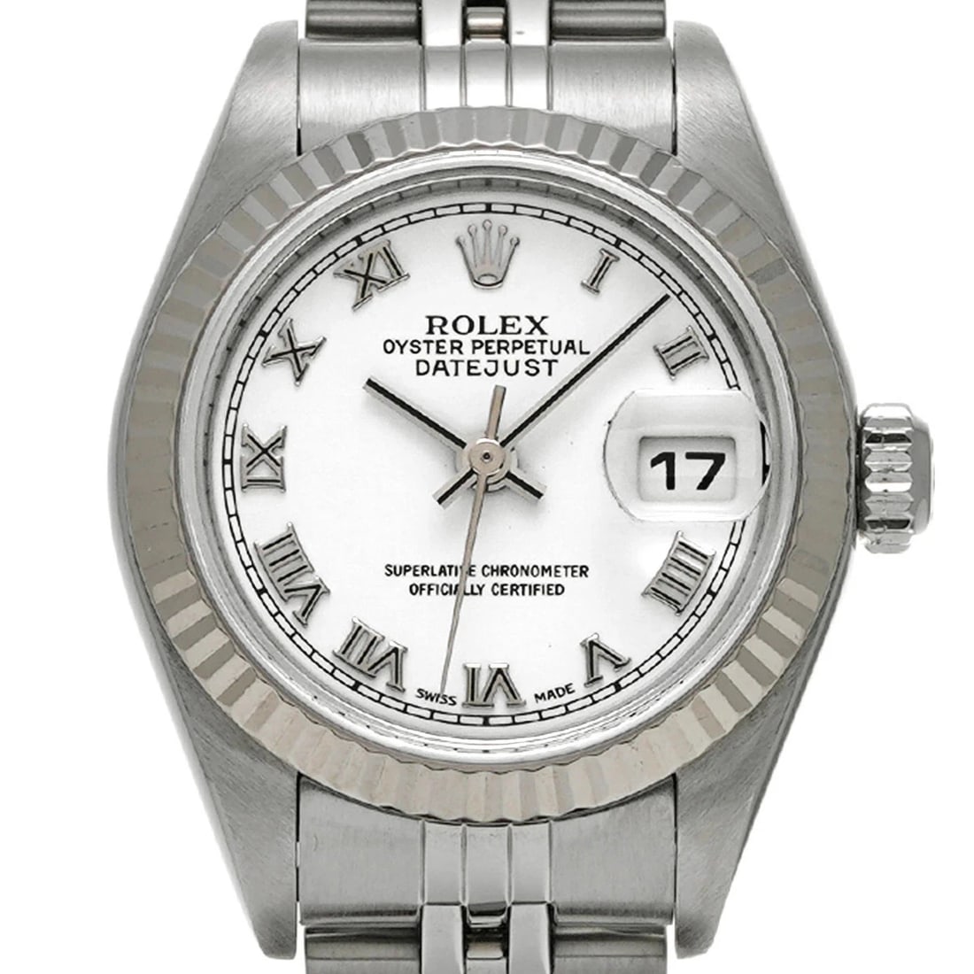 ROLEX DATEJUST WHITE WATCH - 4