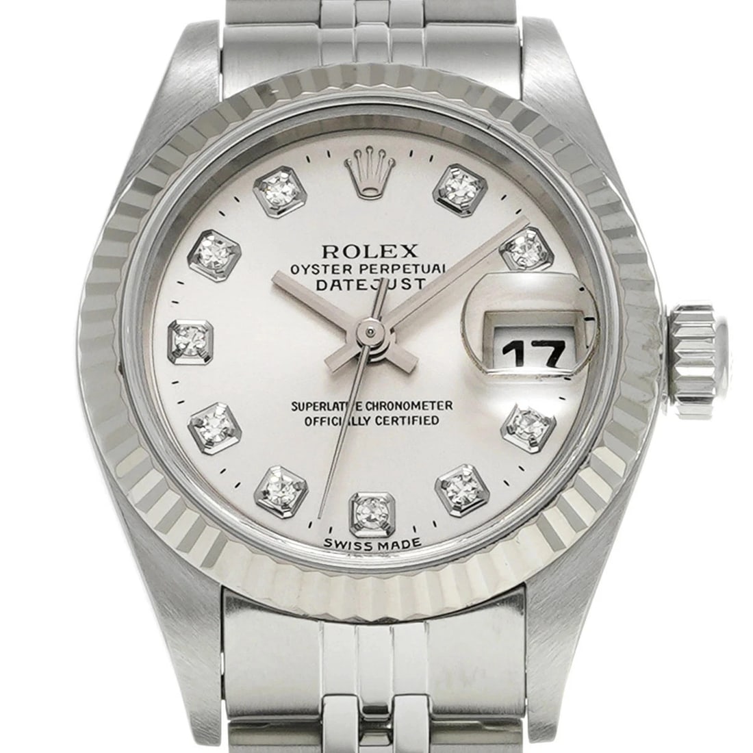 ROLEX DATEJUST SILVER WATCH - 4