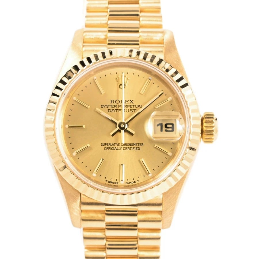 ROLEX DATEJUST YELLOW WATCH