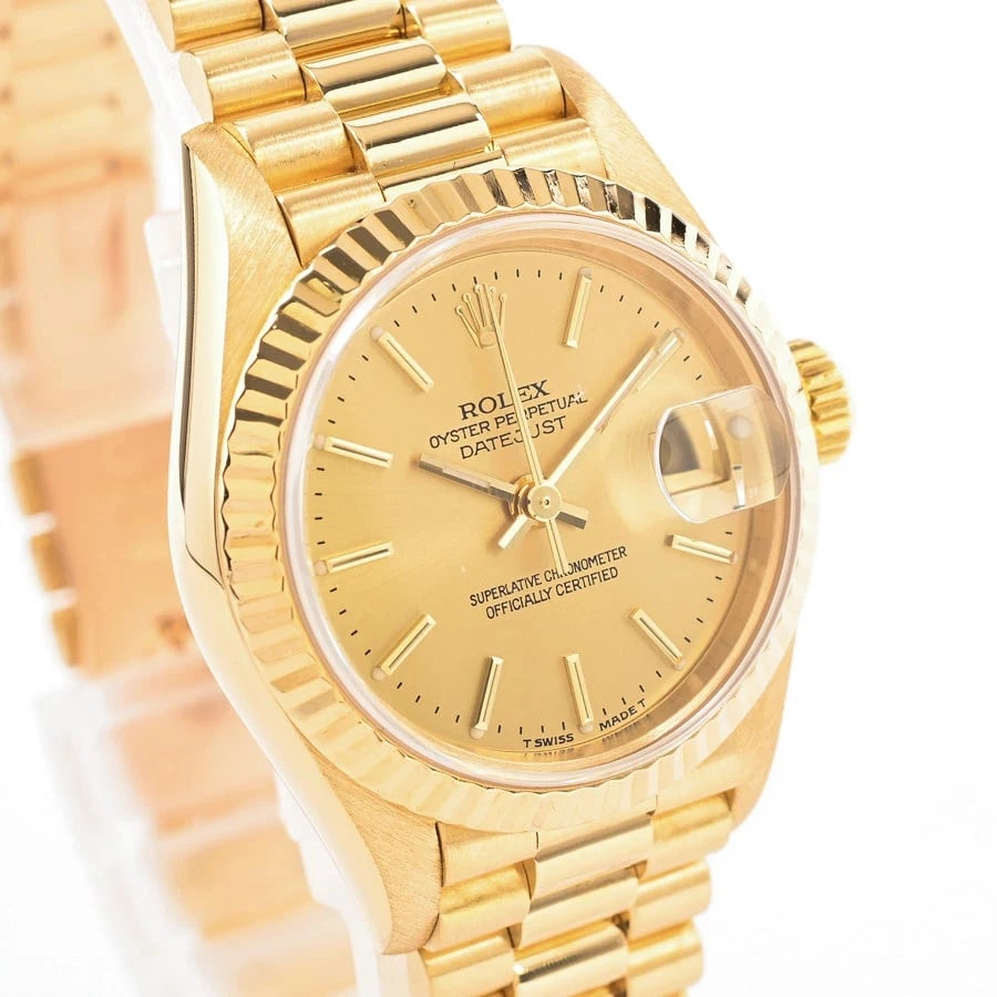 ROLEX DATEJUST YELLOW WATCH - 4
