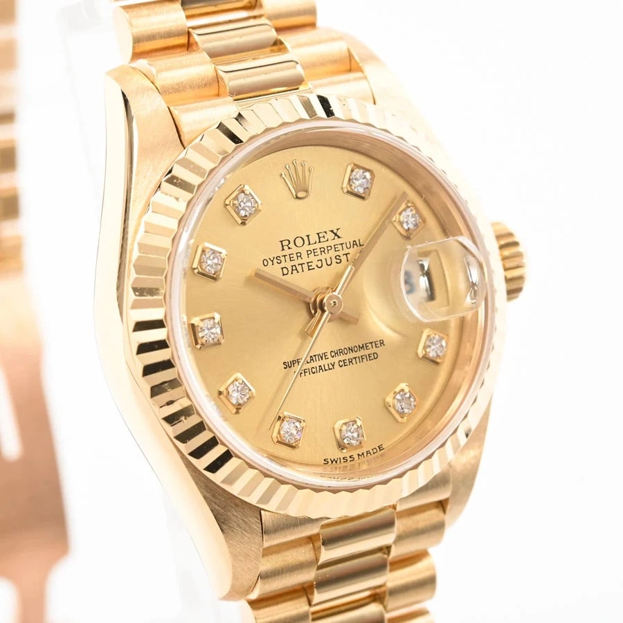 ROLEX DATEJUST YELLOW WATCH - 4