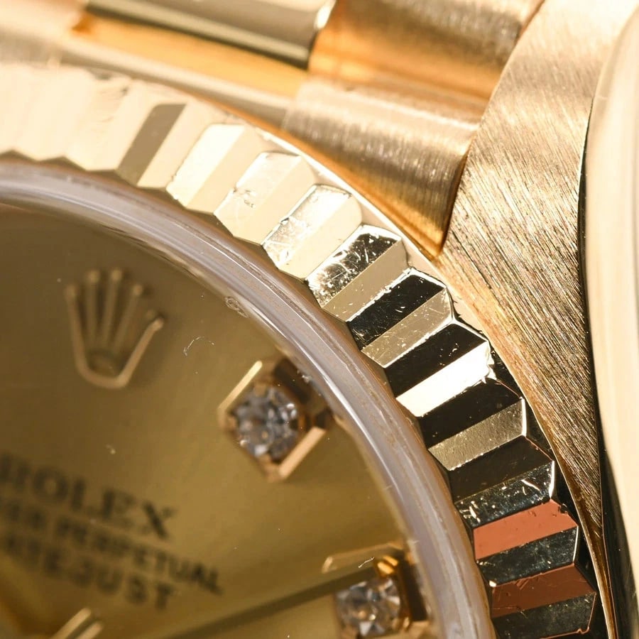 ROLEX DATEJUST YELLOW WATCH - 5