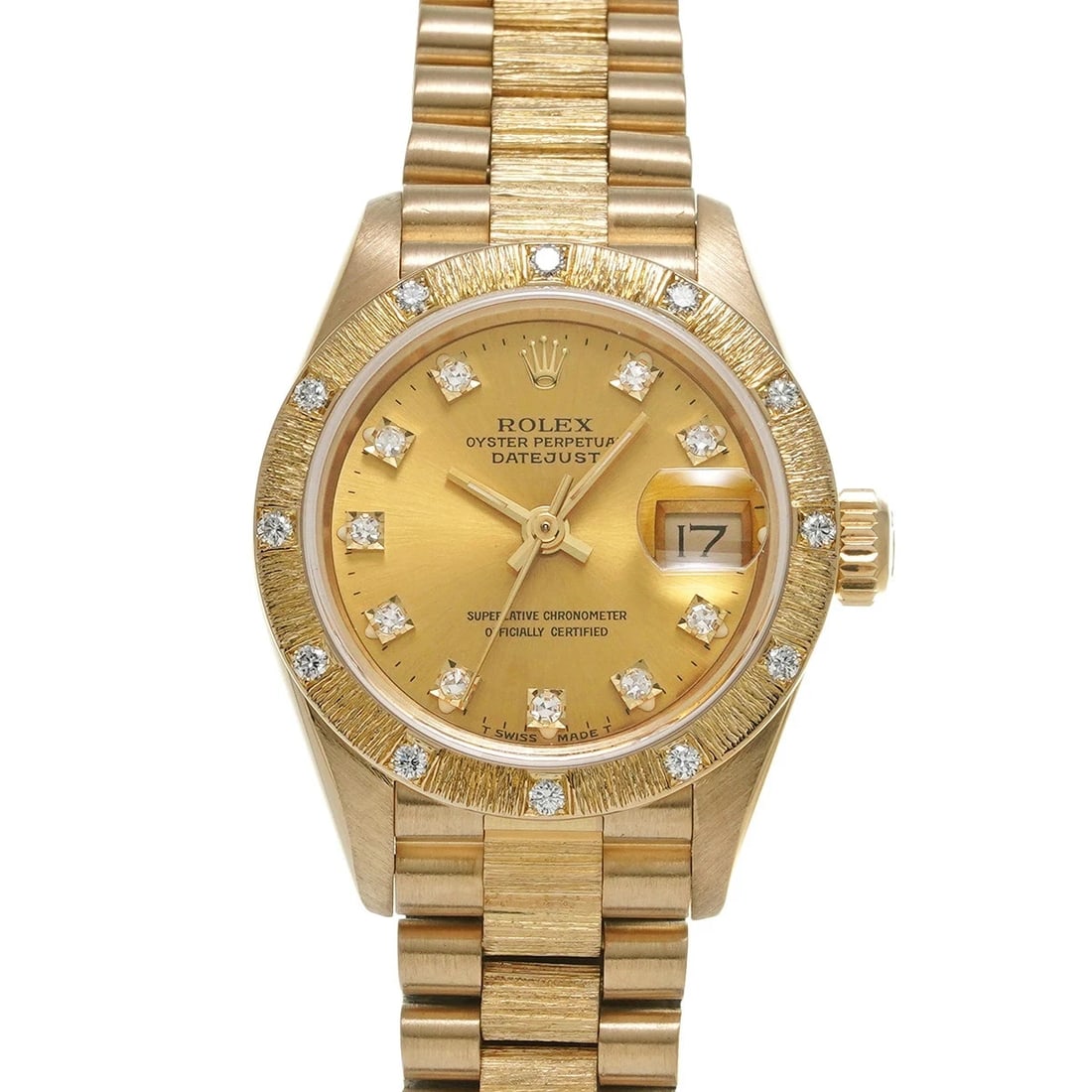 ROLEX DATEJUST WATCH: ROLEX Datejust Watch Brand: ROLEX Type: N/A Material: Band Material Yellow Gold, Case Material Sapphire Crystal Color: Band Color N/A Size: Band Size none, Case Size 26×26mm Accessories: