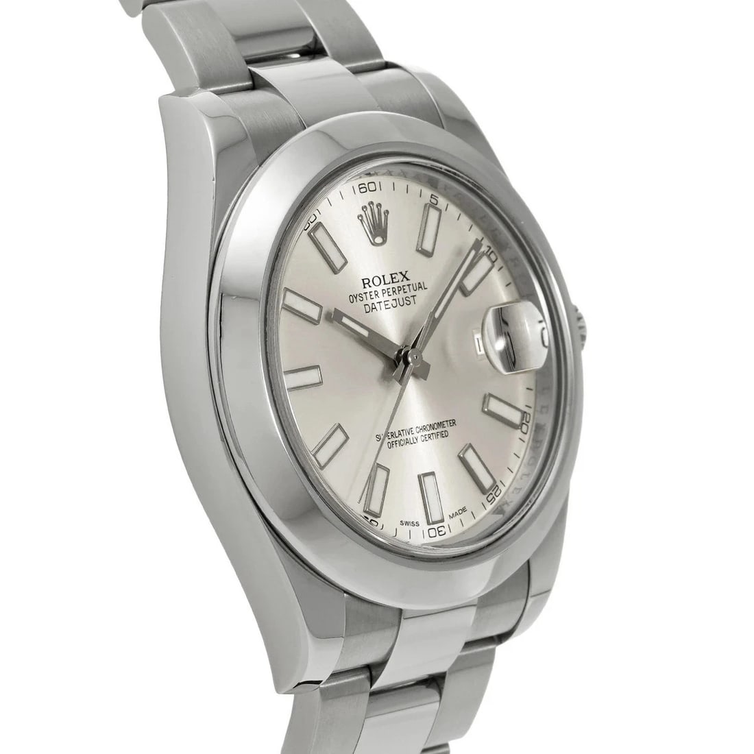 ROLEX DATEJUST SILVER WATCH - 3