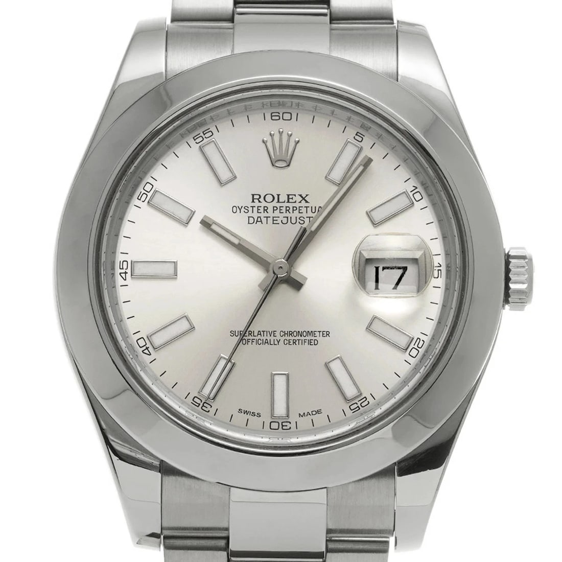ROLEX DATEJUST SILVER WATCH - 4