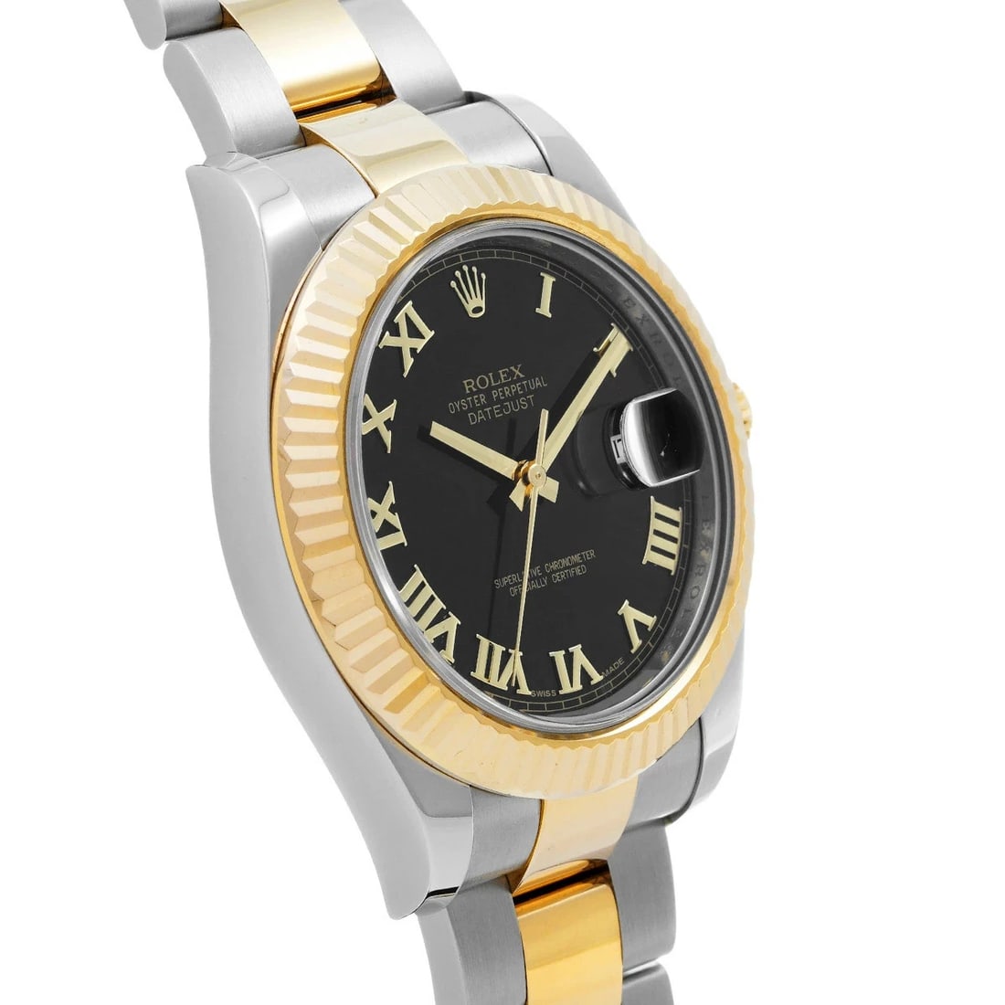 ROLEX DATEJUST BLACK WATCH - 3