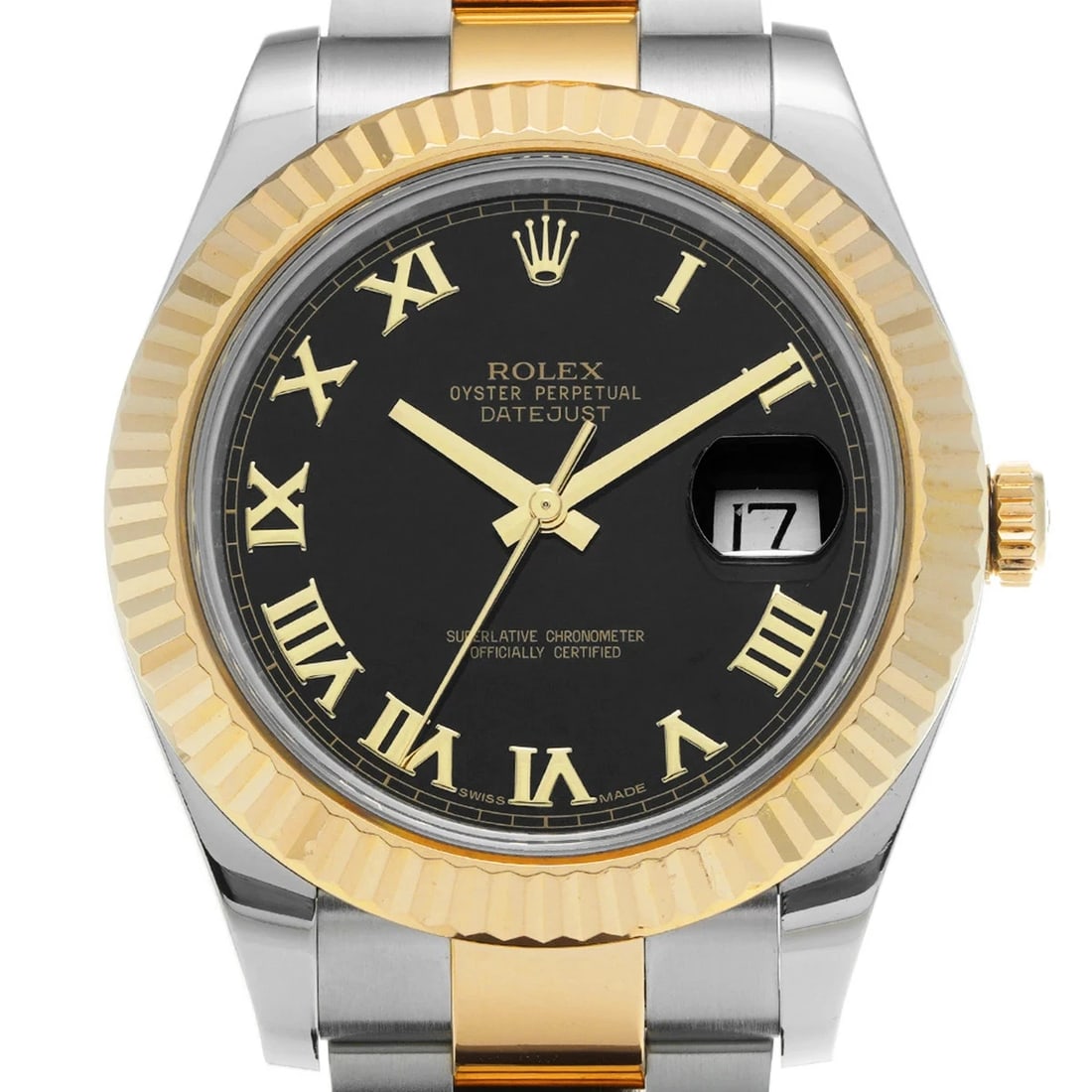 ROLEX DATEJUST BLACK WATCH - 4