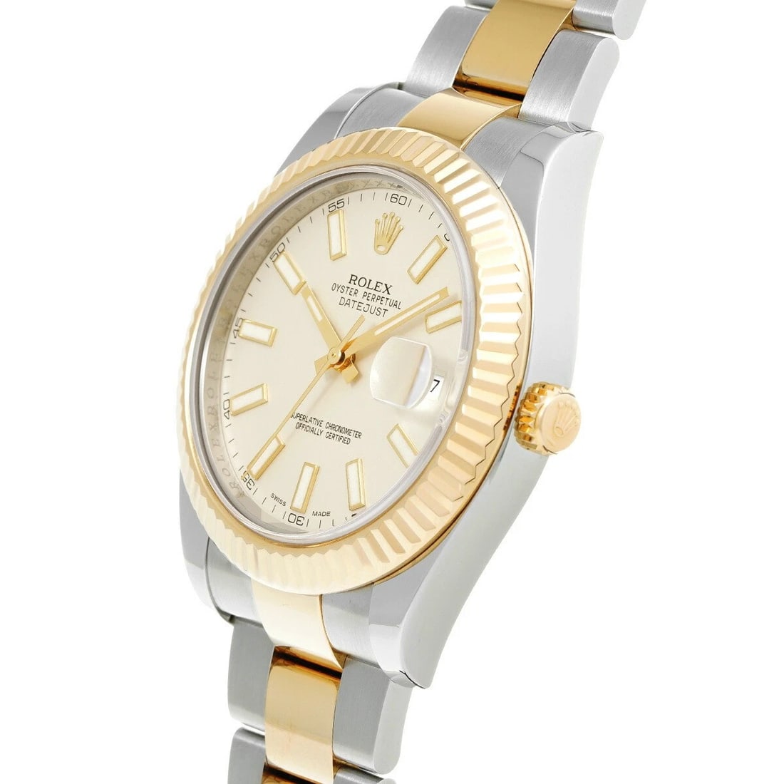 ROLEX DATEJUST IVORY WATCH - 2