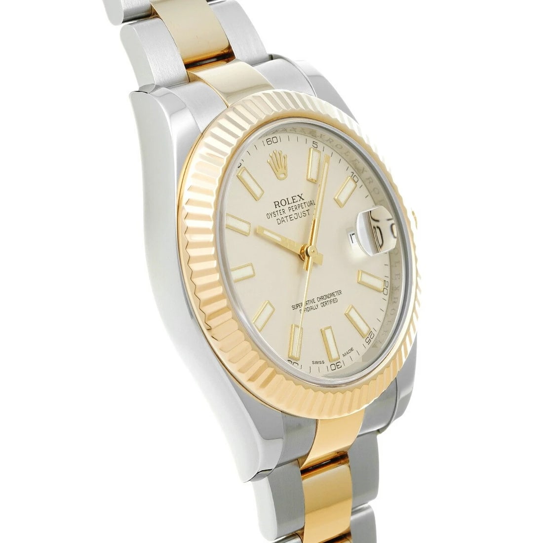 ROLEX DATEJUST IVORY WATCH - 3