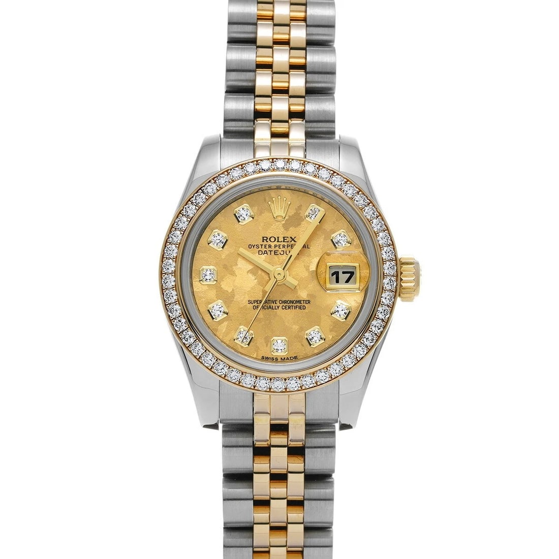 ROLEX DATEJUST GOLD WATCH: ROLEX Datejust Gold Watch Brand: ROLEX Type: Wristwatch Material: Band Material Stainless, Case Material Sapphire Crystal Color: Band Color Gold Size: Band Size 15cm, Case Size 26×26mm Accessori