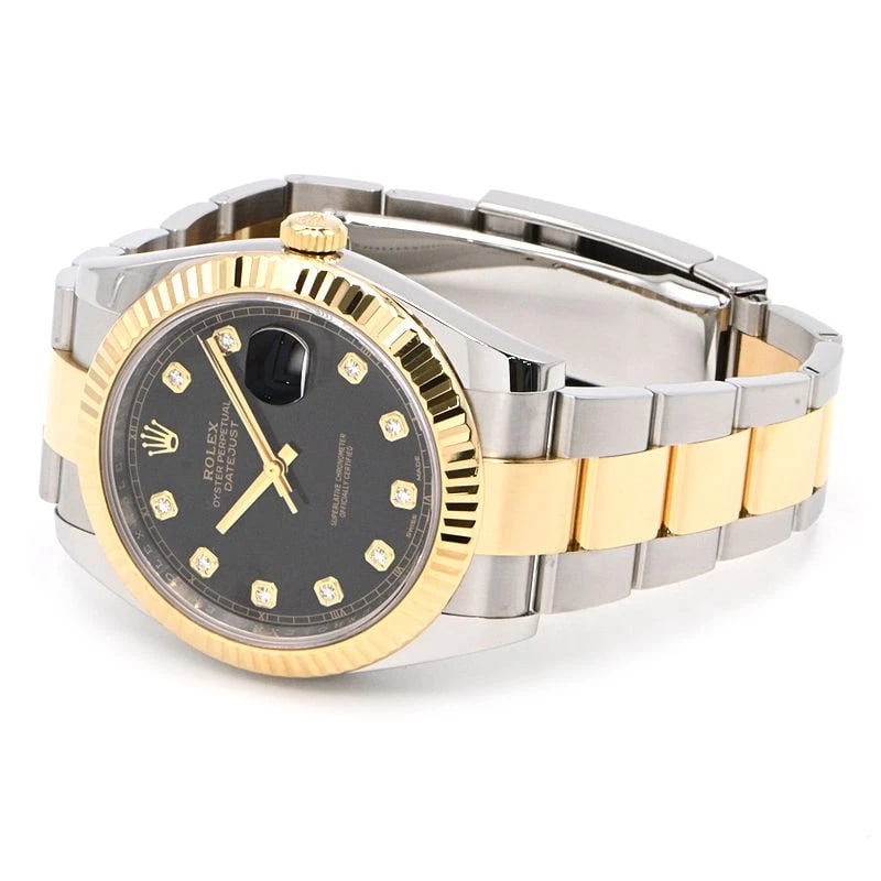 ROLEX DATEJUST BLACK WATCH - 2