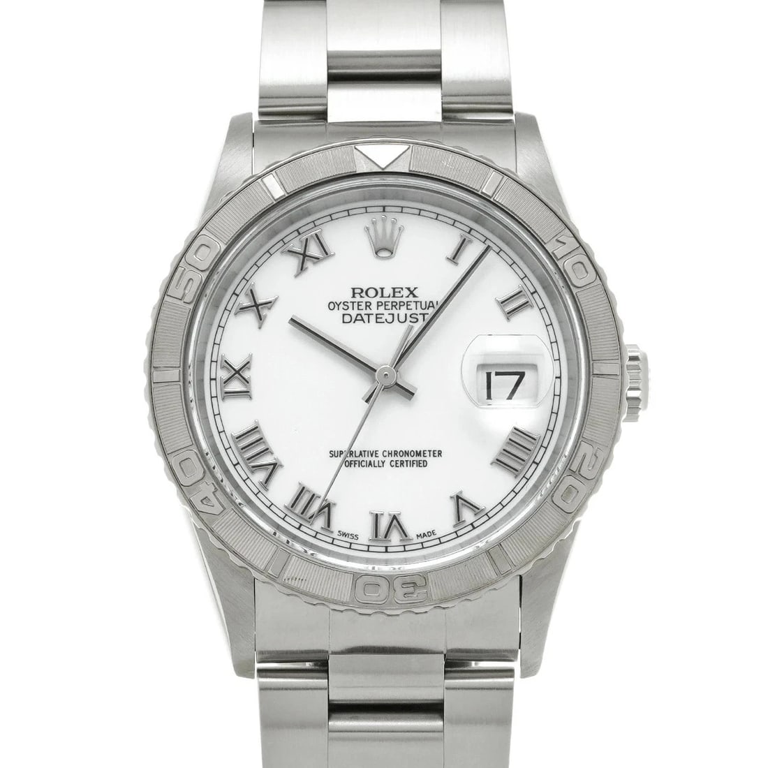 ROLEX DATEJUST WHITE WATCH: ROLEX Datejust White Watch Brand: ROLEX Type: N/A Material: Band Material Stainless, Case Material Sapphire Crystal Color: Band Color White Size: Band Size none, Case Size 36×36mm Accessories: N