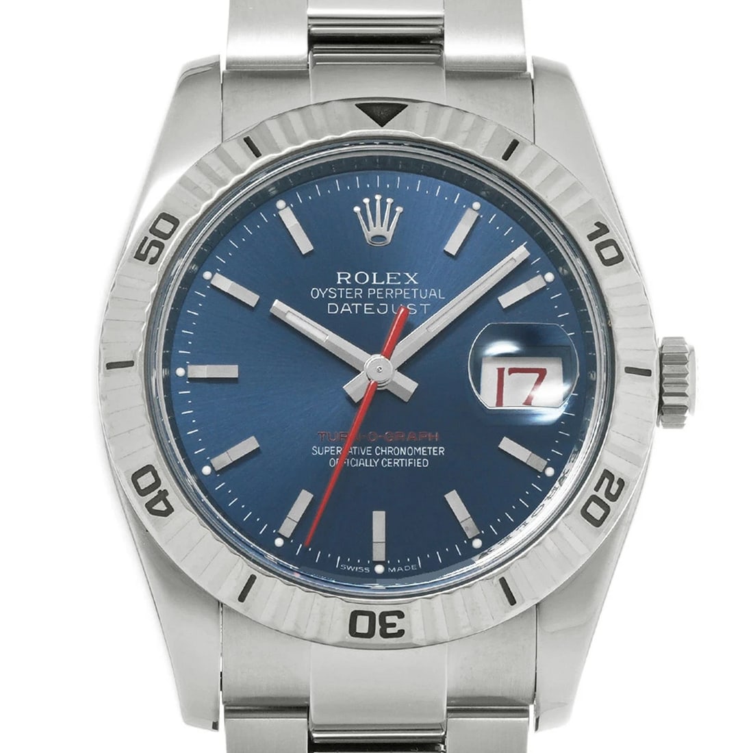 ROLEX DATEJUST BLUE WATCH - 4