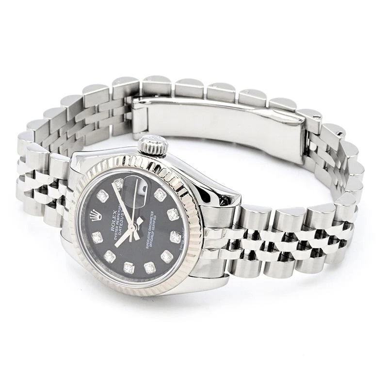 ROLEX DATEJUST BLACK WATCH - 3