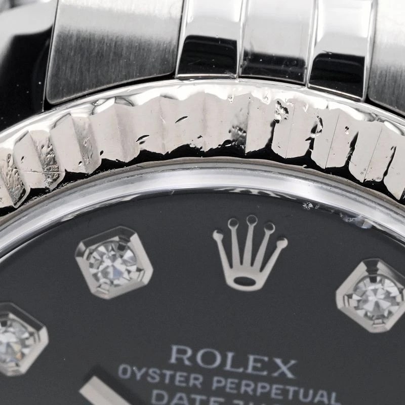 ROLEX DATEJUST BLACK WATCH - 6