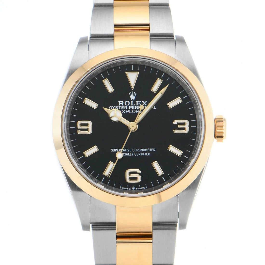 ROLEX EXPLORER BLACK WATCH: ROLEX Explorer Black Watch Brand: ROLEX Type: N/A Material: Band Material Stainless, Case Material Sapphire Crystal Color: Band Color Black Size: Band Size none, Case Size 36×36mm 