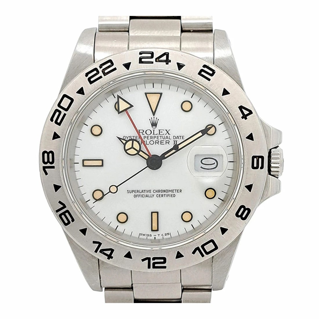 ROLEX EXPLORER IVORY WHITE WATCH: ROLEX Explorer Ivory White Watch Brand: ROLEX Type: N/A Material: Band Material Stainless Steel, Case Material N/A Color: Band Color White Size: Band Size none, Case Size 39mm Accessories: