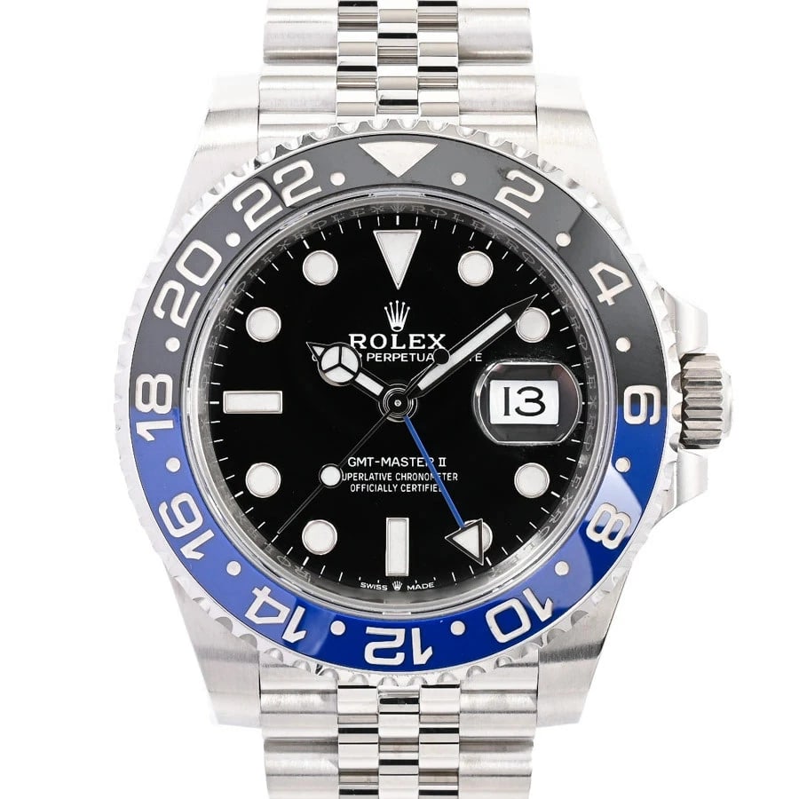 ROLEX GMT MASTER BLACK WATCH: ROLEX Gmt Master Black Watch Brand: ROLEX Type: N/A Material: Band Material Stainless Steel/Bracelet, Case Material N/A Color: Band Color Black Size: Band Size none, Case Size 40mm 
