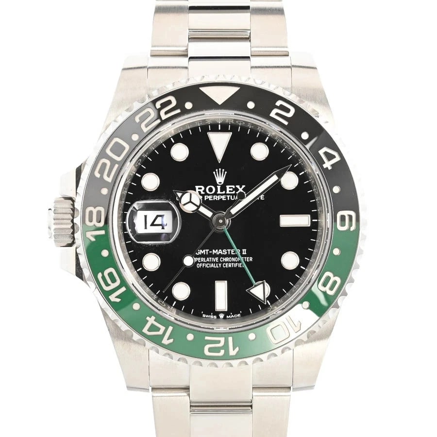 ROLEX GMT MASTER BLACK WATCH: ROLEX Gmt Master Black Watch Brand: ROLEX Type: N/A Material: Band Material Stainless Steel/Bracelet, Case Material N/A Color: Band Color Black Size: Band Size none, Case Size 40mm (actual