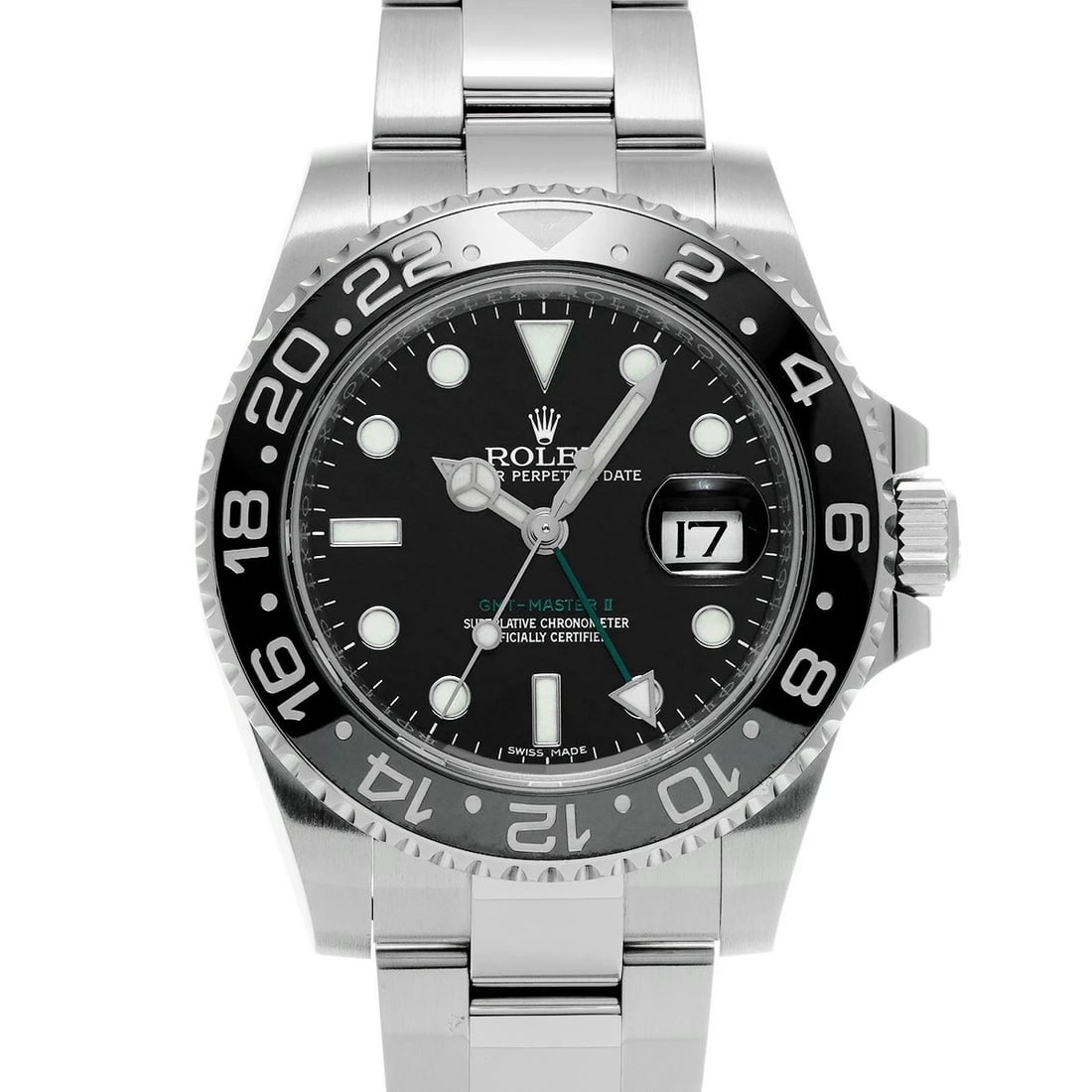 ROLEX GMT MASTER BLACK WATCH: ROLEX Gmt Master Black Watch Brand: ROLEX Type: N/A Material: Band Material Stainless, Case Material Sapphire Crystal Color: Band Color Black Size: Band Size 19.5cm, Case Size 40×40mm 