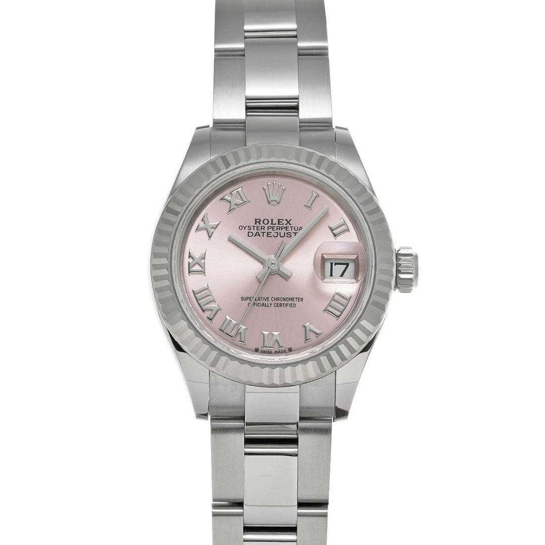 ROLEX LADY DATEJUST PINK WATCH: ROLEX Lady Datejust Pink Watch Brand: ROLEX Type: Wristwatch Material: Band Material Stainless, Case Material Sapphire Crystal Color: Band Color Pink Size: Band Size 16.5cm, Case Size 28×28mm