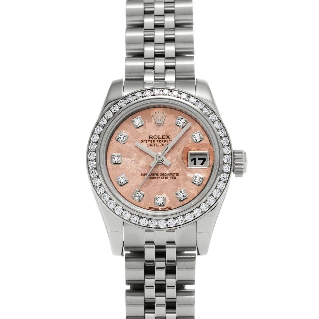 ROLEX LADY DATEJUST PINK WATCH: ROLEX Lady Datejust Pink Watch Brand: ROLEX Type: N/A Material: Band Material Stainless, Case Material Sapphire Crystal Color: Band Color Pink Size: Band Size none, Case Size 26×26mm 