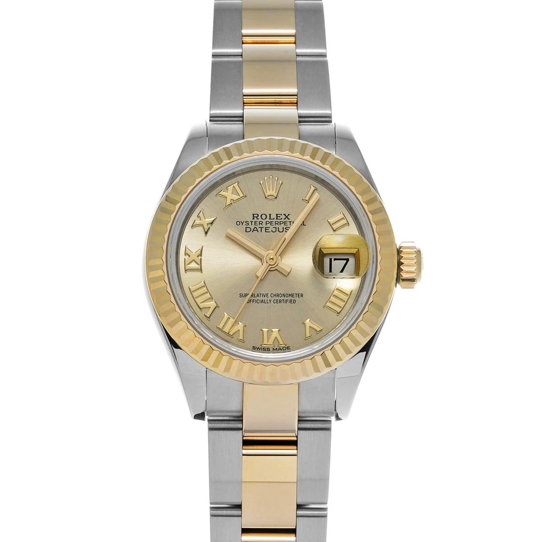 ROLEX LADY DATEJUST WATCH: ROLEX Lady Datejust Watch Brand: ROLEX Type: N/A Material: Band Material Stainless, Case Material Sapphire Crystal Color: Band Color N/A Size: Band Size none, Case Size 28×28mm Accessories: