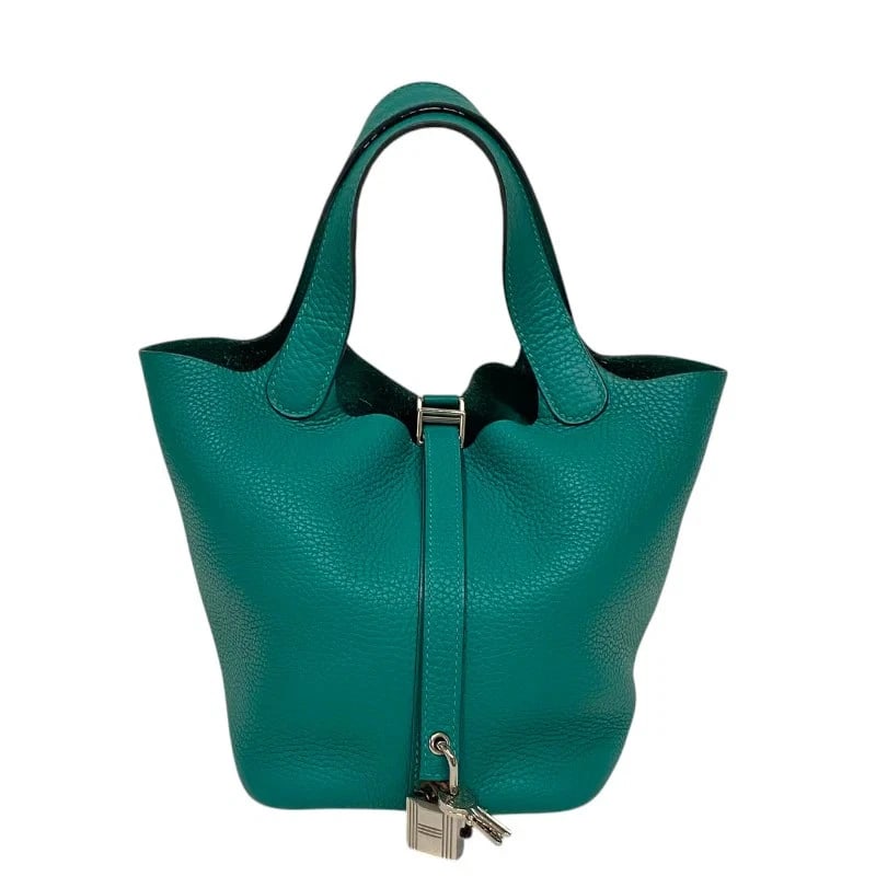 HERMES PICOTIN LOCK PM Y STAMP VERT JADE HANDBAG (1 of 10)