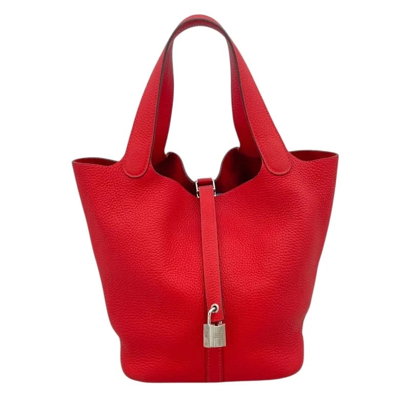 HERMES PICOTIN LOCK STAMP BOUGAINVILLEA SHW TAURILLON LEATHER HANDBAG (1 of 8)