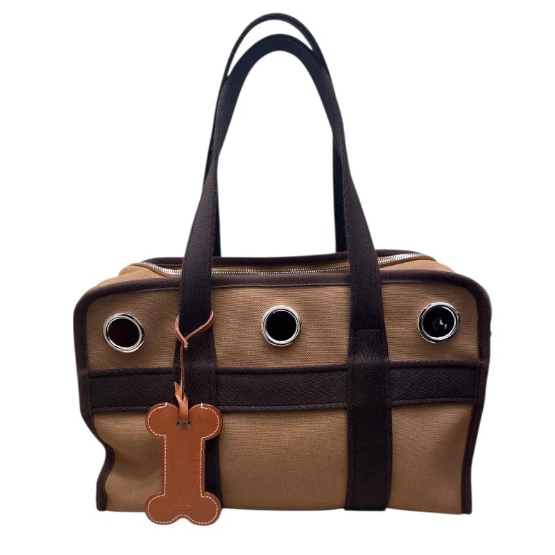 HERMES U STAMP DOG BAG IN FAUVE CANVAS HANDBAG: HERMES U Stamp Dog Bag in Fauve Canvas Handbag Brand: HERMES Type: Handbag Material: Toile Color: Forbes Who Size: W: 35cm / H: 23cm / D: 14.5cm Accessories: None Accessories Notice: When