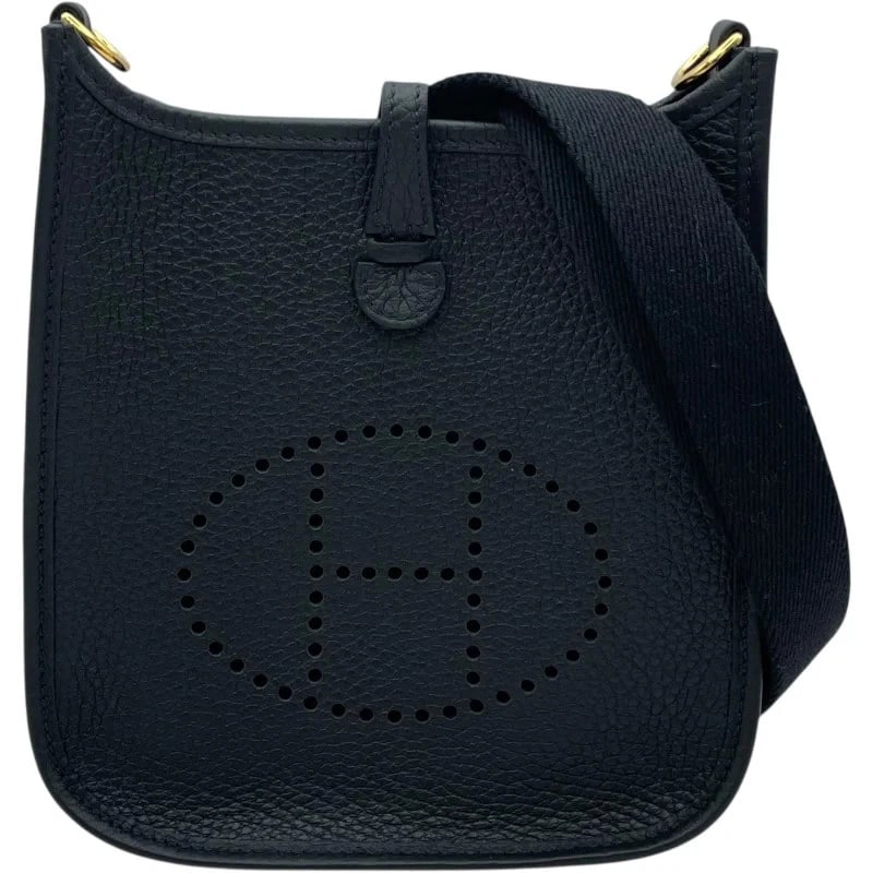 HERMES EVELYNE STAMP BLACK CLEMENCE LEATHER SHOULDER BAG HANDBAG: Hermes Evelyne Stamp Black Clemence Leather Shoulder Bag Handbag Brand: HERMES Type: Handbag Material: Taurillon Color: Black GD Hardware Size: W: 17.5cm / H: 17cm / D: 4cm / Shoulder: 112.5cm Ac