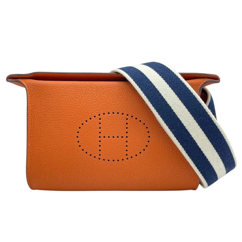 HERMES VIDPOCHE W STAMP ORANGE SHW TOGO SHOULDER BAG HANDBAG: HERMES Vidpoche W Stamp Orange SHW Togo Shoulder Bag Handbag Brand: HERMES Type: Handbag Material: Togo Color: Orange SV Hardware Size: W: 20.5cm / H: 14cm / D: 2cm / Shoulder: up to 120cm Access