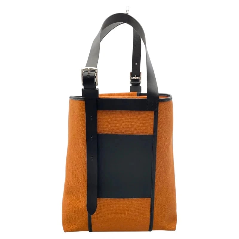 HERMES ETRIVIERE POCKET 27 U STAMP GOLD SHW TOILE/LEATHER HANDBAG (1 of 9)