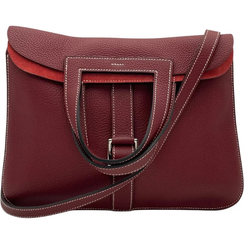 HERMES ARZANE STAMP ROUGE TAURILLON SHOULDER BAG HANDBAG (1 of 10)