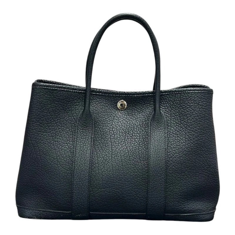HERMES GARDEN PARTY TPM C STAMP BLACK/ NEGONDA HANDBAG: Hermes Garden Party TPM C Stamp Black/ Negonda Handbag Brand: HERMES Type: Handbag Material: Negonda Color: Black // SV Hardware Size: W: 32cm / H: 21cm / D: 13cm Accessories: None Accesso
