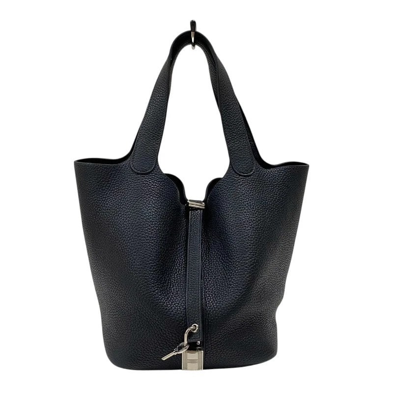 HERMES PICOTIN LOCK MM C STAMP BLACK HANDBAG (1 of 7)