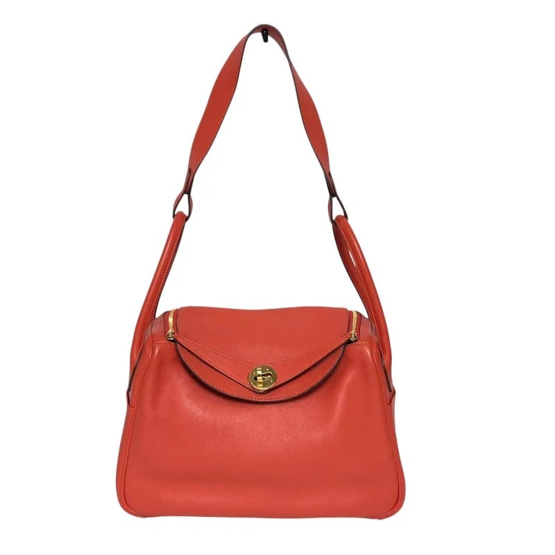 HERMES LINDY 26 VERSO C STAMP CAPUCINE-CUIVRE HANDBAG (1 of 12)