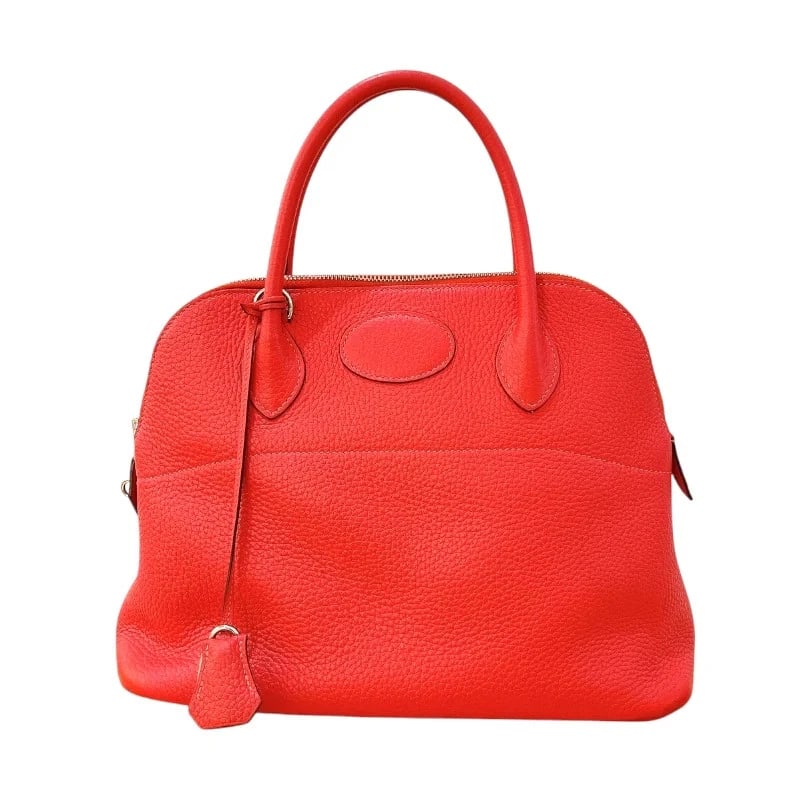 HERMES BOLIDE 31 X STAMP BOUGAINVILLEA CLEMENCE LEATHER HANDBAG (1 of 12)